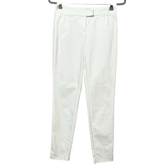 Theory White Trousers Size 2 Skinny Leg Cotton Blend Made in USA - Picture 1 of 10